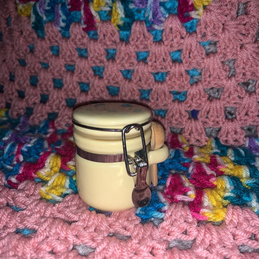 Vintage miniature crock canister
